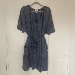 Blue Striped Women's Dress